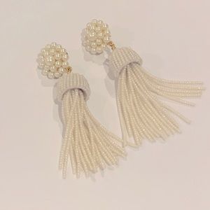 Lisi Lerch pearl beaded tassel earrings